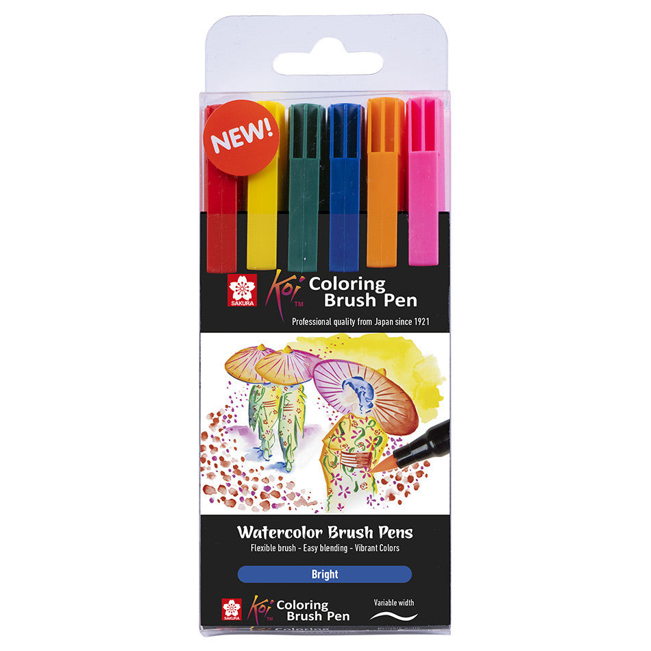 Sakura Koi Colourbrush Brushpen Set of 6 Bright by Sakura at Cult Pens