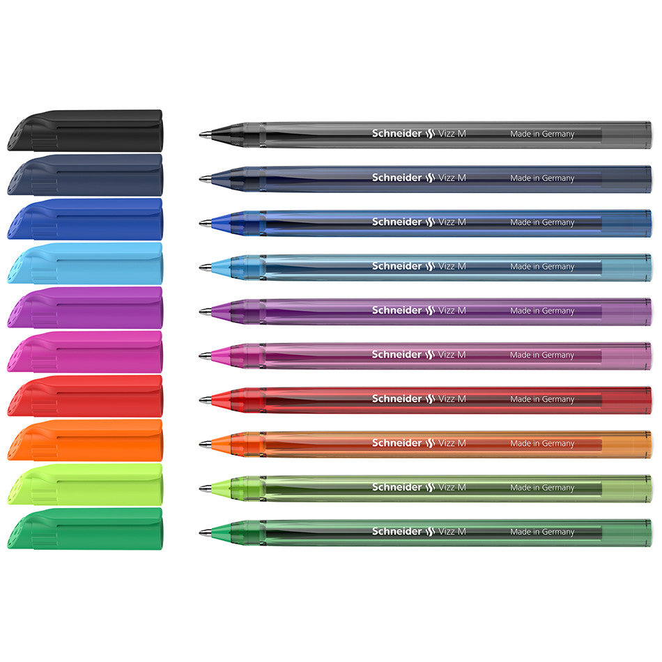 Schneider Vizz Ballpoint Pen Medium Assorted Set of 10 by Schneider at Cult Pens