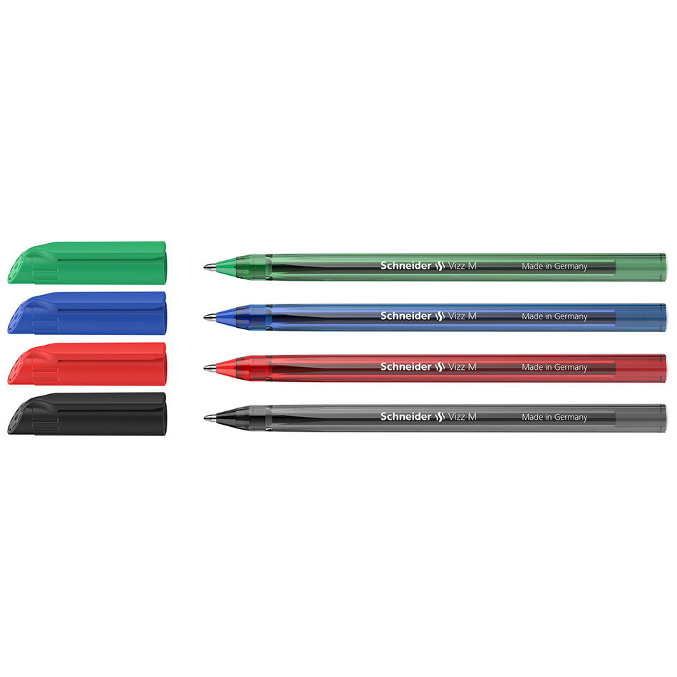 Schneider Vizz Ballpoint Pen Medium Assorted Set of 4 by Schneider at Cult Pens