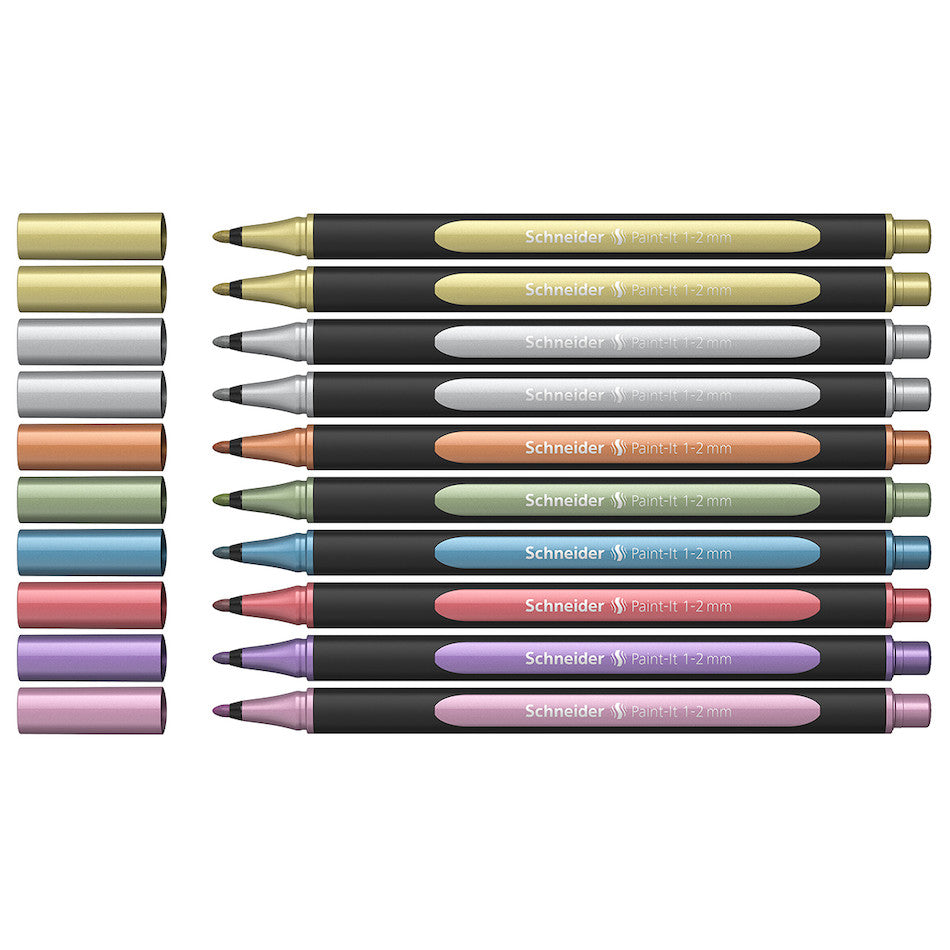 Schneider Paint-It Metallic Marker 020 1-2mm Box of 10 Assorted by Schneider at Cult Pens