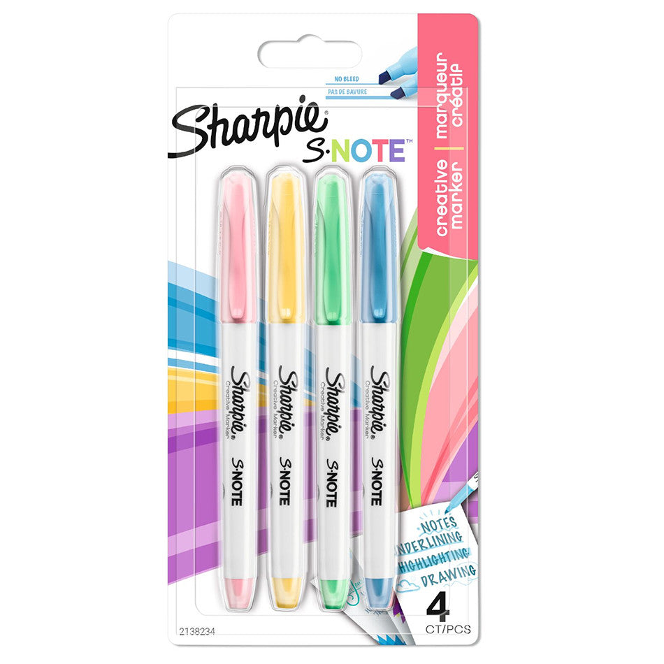Sharpie S-Note Chisel Tip Marker Assorted Set of 4 by Sharpie at Cult Pens