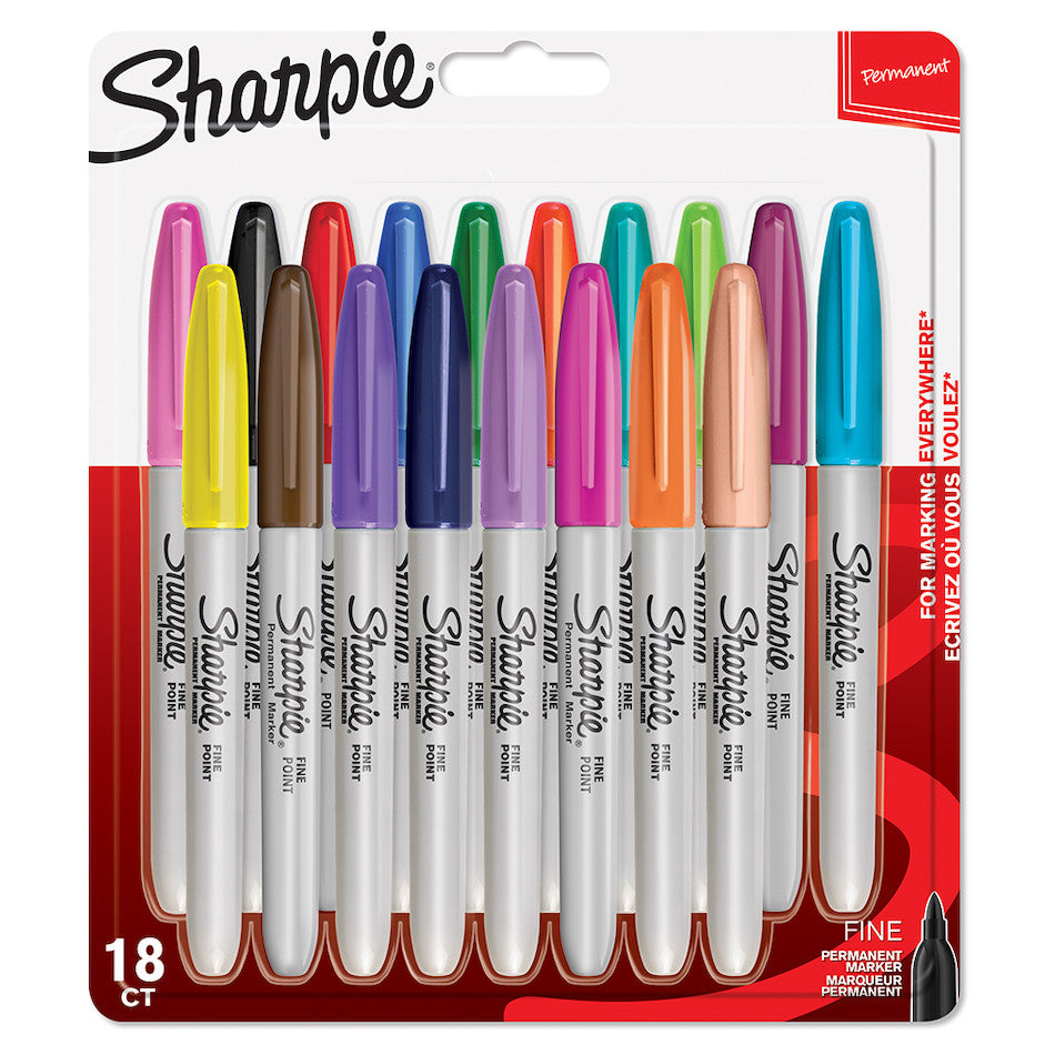 Sharpie Permanent Marker Fine Assorted Set of 18 by Sharpie at Cult Pens