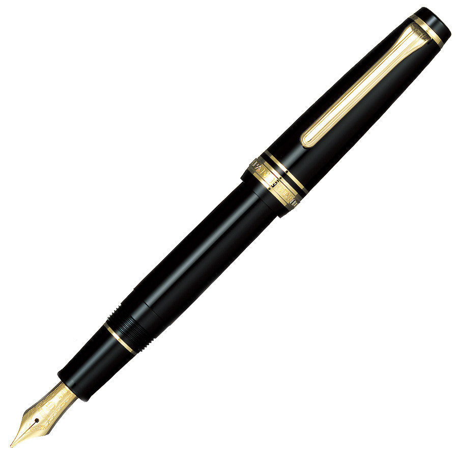 Sailor Professional Gear Slim (Sapporo) Fountain Pen Black with Gold Trim by Sailor at Cult Pens