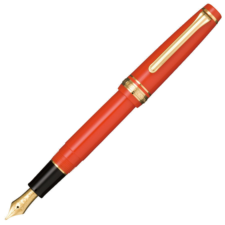 Sailor Professional Gear Slim (Sapporo) Fountain Pen Red with Gold Trim by Sailor at Cult Pens