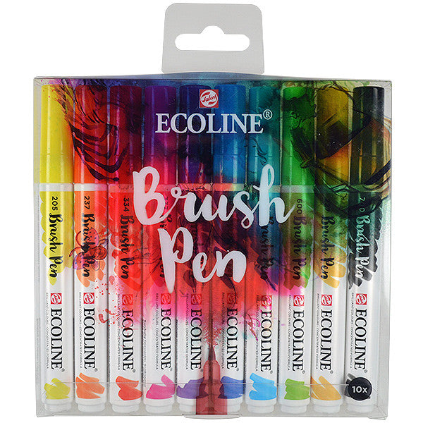 Royal Talens Ecoline Brush Pens Set of 10 by Royal Talens Ecoline at Cult Pens