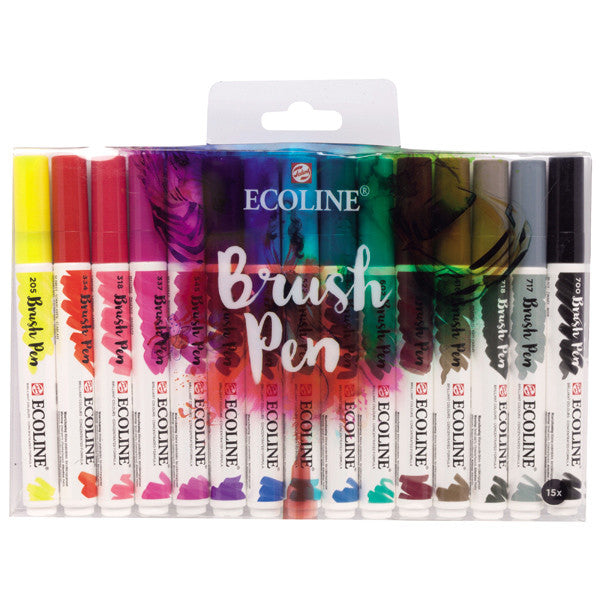 Royal Talens Ecoline Brush Pens Set of 15 by Royal Talens Ecoline at Cult Pens