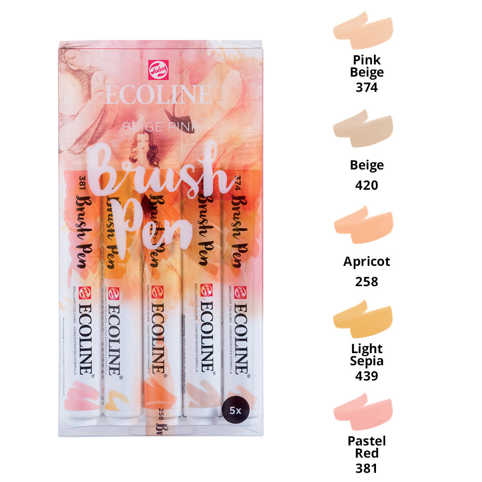 Royal Talens Ecoline Brush Pens Assorted Set of 5 by Royal Talens Ecoline at Cult Pens