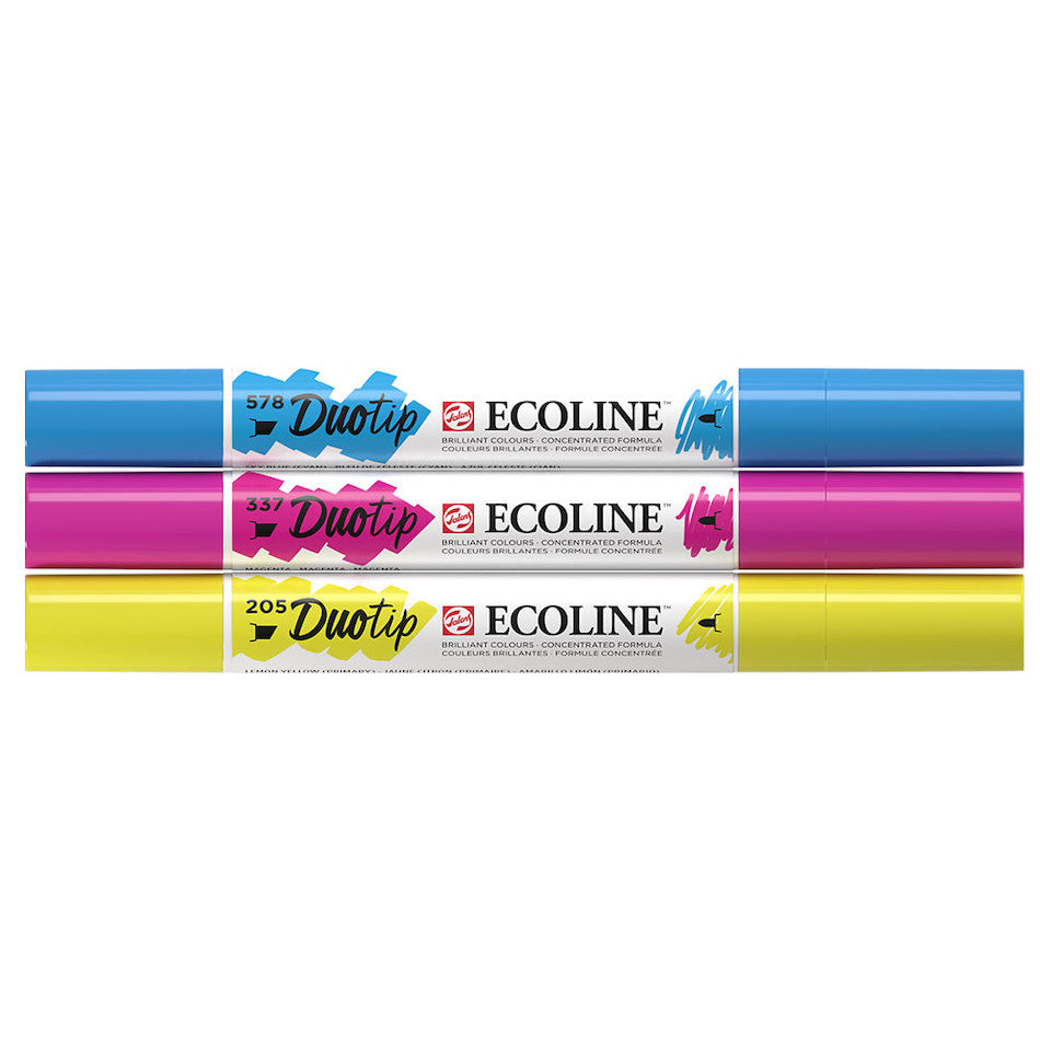 Royal Talens Ecoline Duotip Pen Set of 3 Primary Colours by Royal Talens Ecoline at Cult Pens