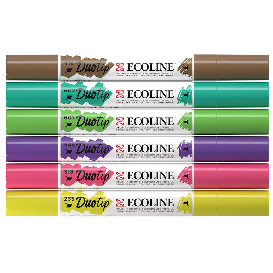 Royal Talens Ecoline Duotip Pen Set of 6 Botanic by Royal Talens Ecoline at Cult Pens