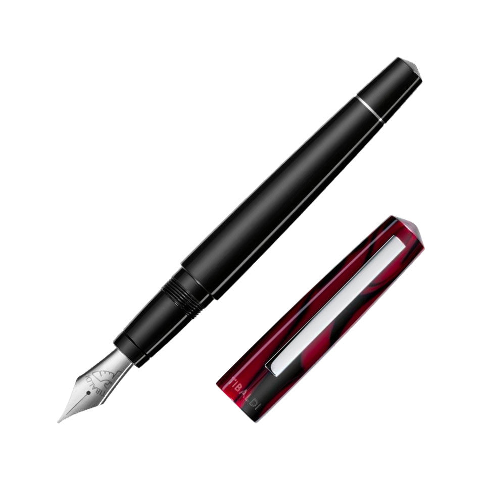 Tibaldi Infrangible Fountain Pen Mauve Red with Stainless Steel Trim by Tibaldi at Cult Pens