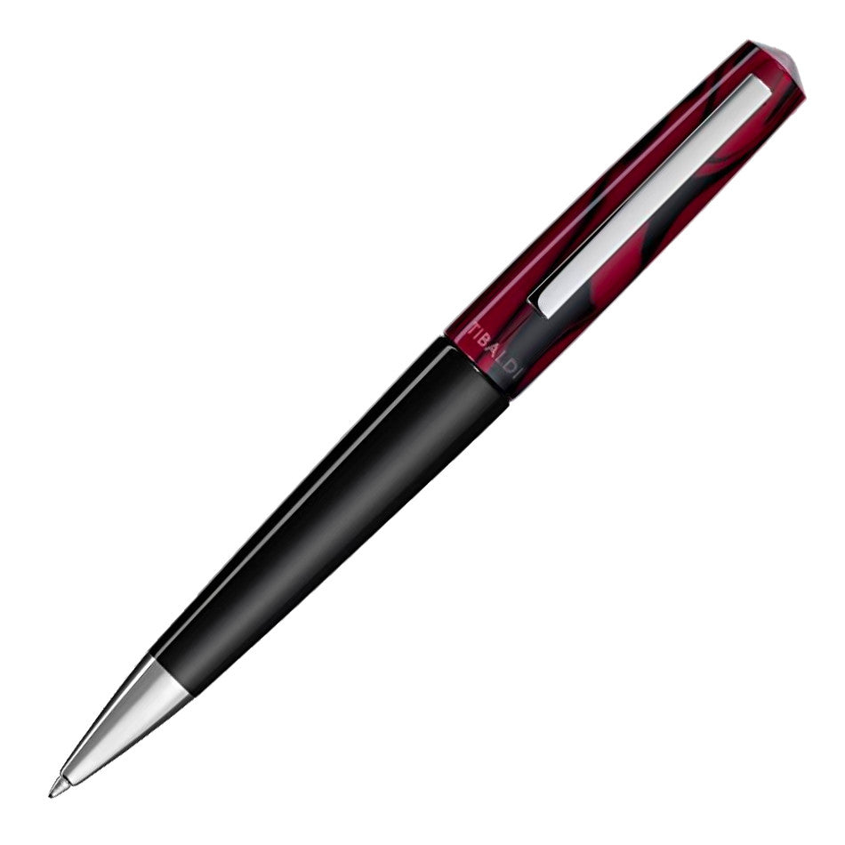 Tibaldi Infrangible Ballpoint Pen Mauve Red with Stainless Steel Trim by Tibaldi at Cult Pens