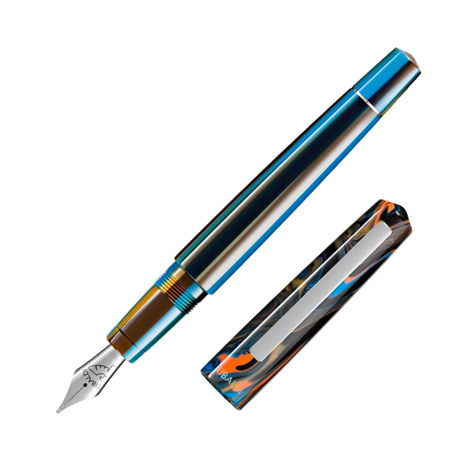 Tibaldi Infrangible Fountain Pen Peacock Blue with Stainless Steel Trim by Tibaldi at Cult Pens