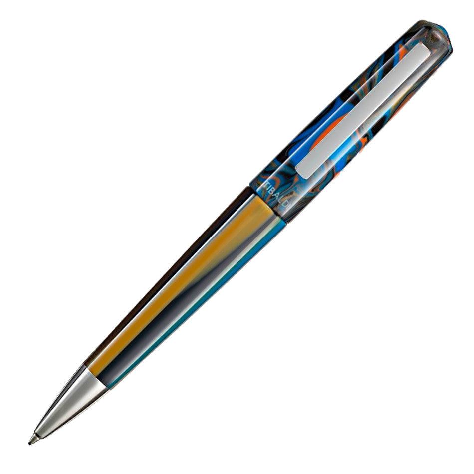 Tibaldi Infrangible Ballpoint Pen Peacock Blue with Stainless Steel Trim by Tibaldi at Cult Pens