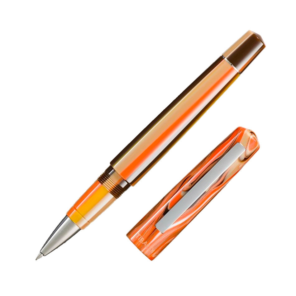 Tibaldi Infrangible Rollerball Pen Ginger Beige with Stainless Steel Trim by Tibaldi at Cult Pens
