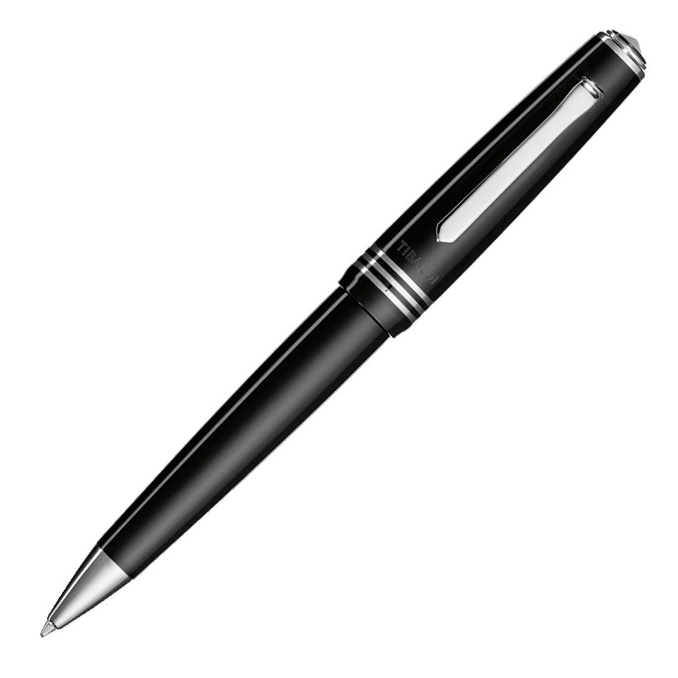 Tibaldi N.60 Ballpoint Pen Rich Black with Palladium Trim by Tibaldi at Cult Pens