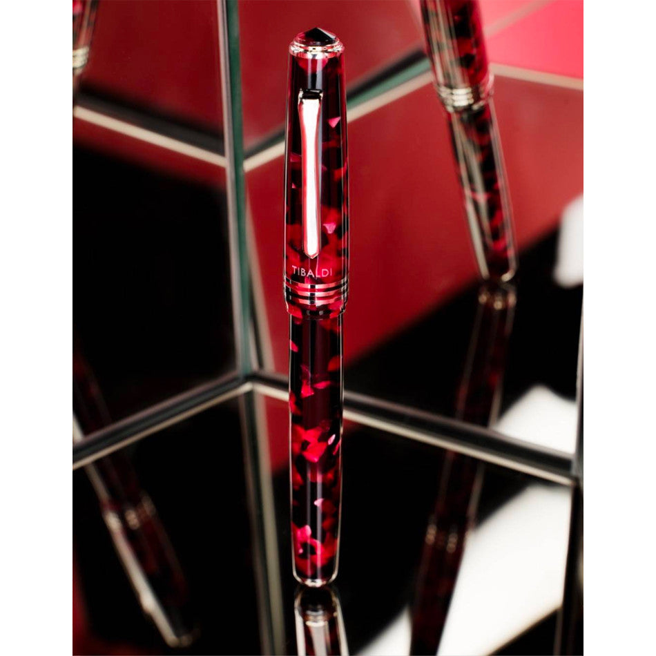 Tibaldi N.60 Rollerball Pen Ruby Red with Palladium Trim by Tibaldi at Cult Pens