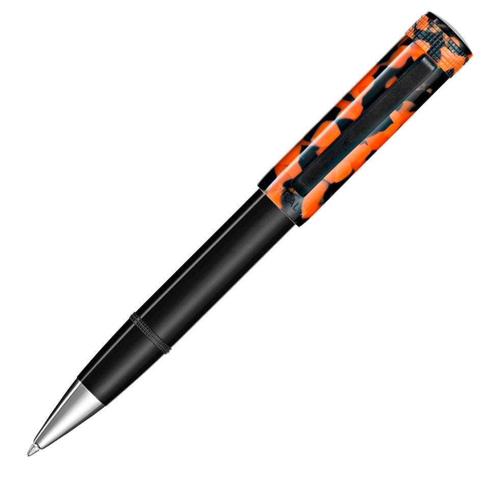 Tibaldi Perfecta Ballpoint Pen Rich Black and LP Vinyl Orange by Tibaldi at Cult Pens