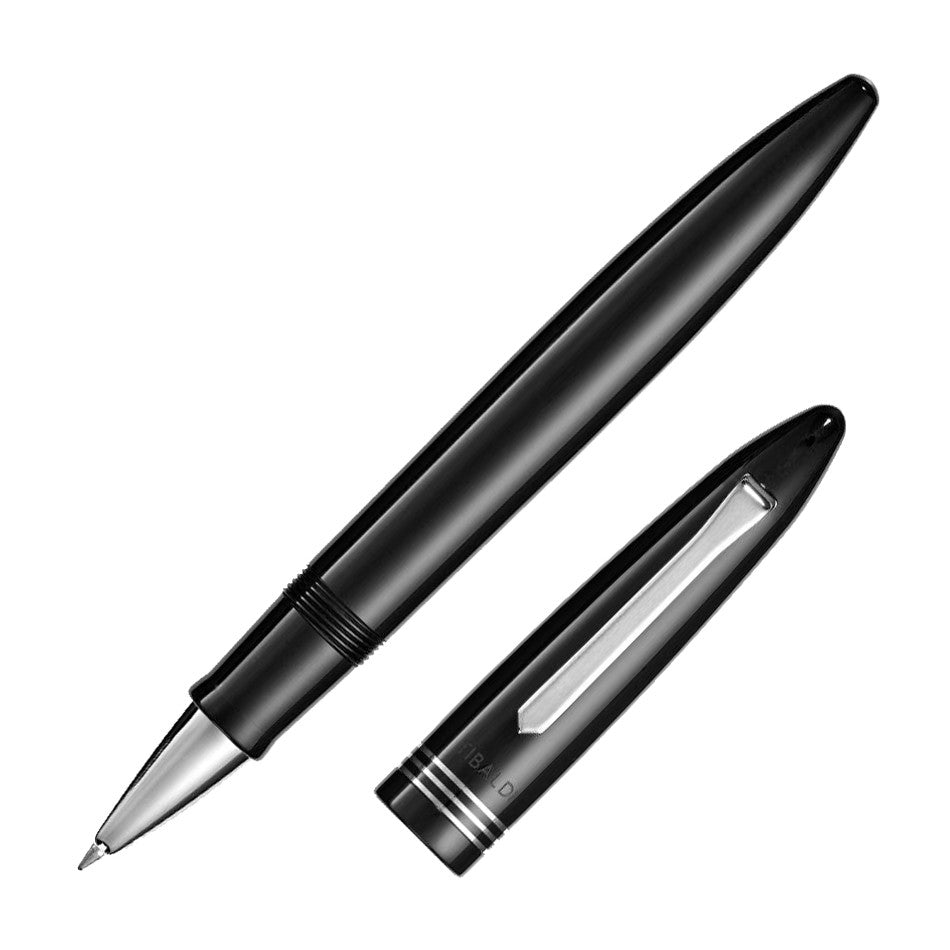 Tibaldi Bononia Rollerball Pen Rich Black with Palladium Trim by Tibaldi at Cult Pens