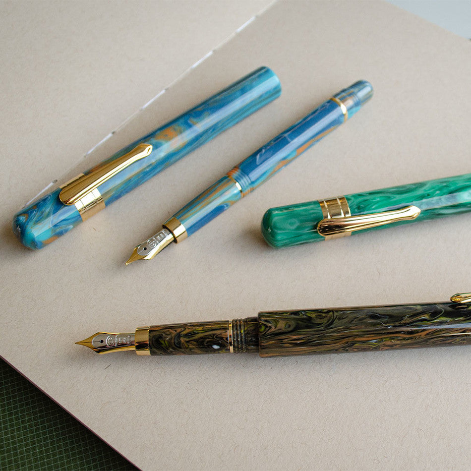 Taccia Covenant Fountain Pen Bumble Bee Jasper 14k nib by Taccia at Cult Pens