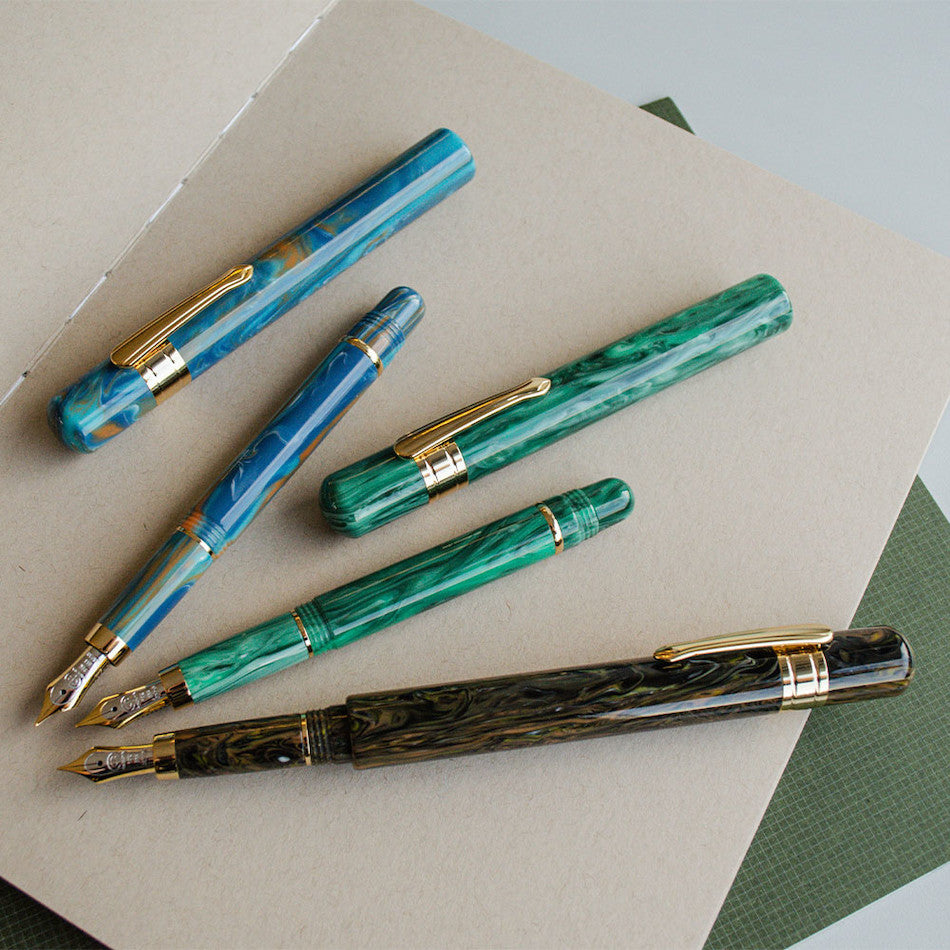 Taccia Covenant Fountain Pen Green Malachite 14k nib by Taccia at Cult Pens