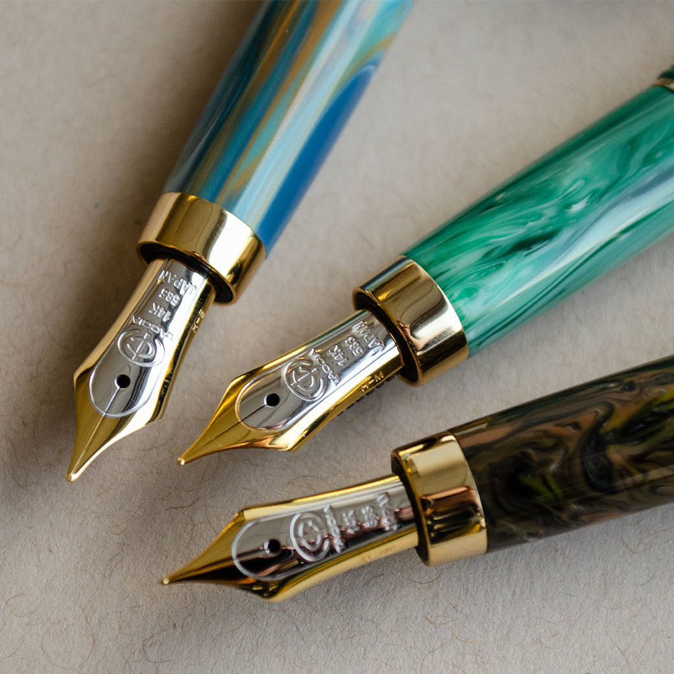 Taccia Covenant Fountain Pen Green Malachite 14k nib by Taccia at Cult Pens