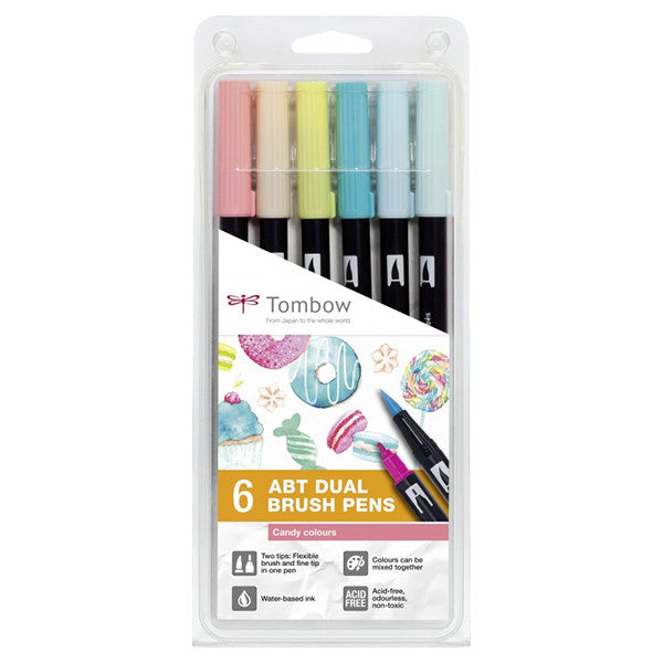 Tombow ABT Dual Brush Pen Set of 6 by Tombow at Cult Pens