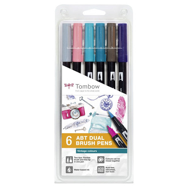 Tombow ABT Dual Brush Pen Set of 6 by Tombow at Cult Pens