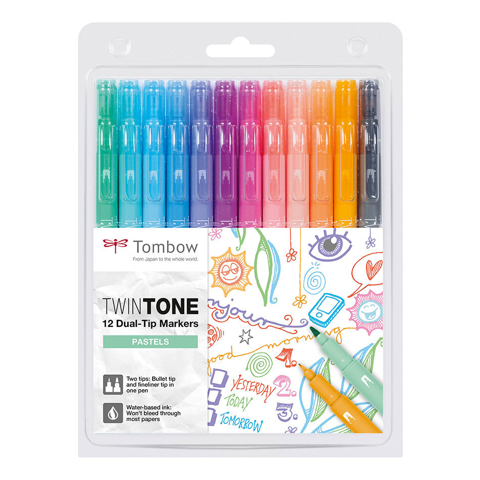 Tombow Twin Tone Dual Tip Marker Set of 12 by Tombow at Cult Pens