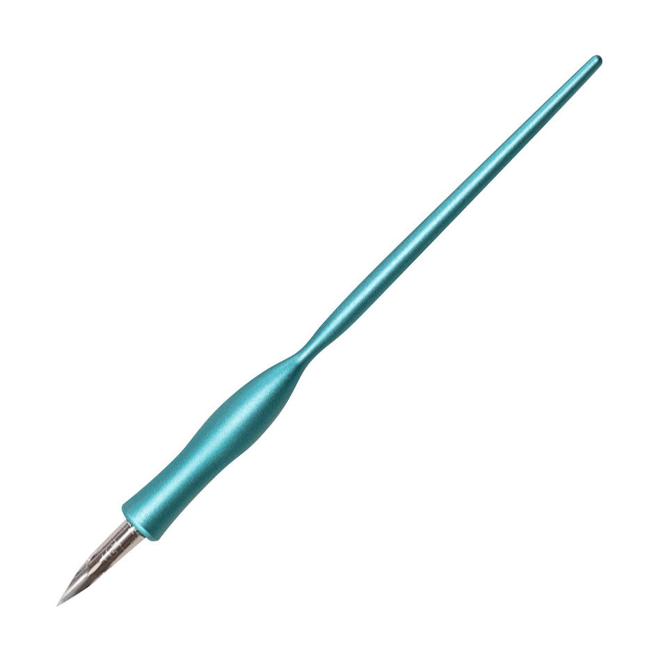 Tom's Studio Flourish Curve Straight Nib Holder Teal by Tom's Studio at Cult Pens