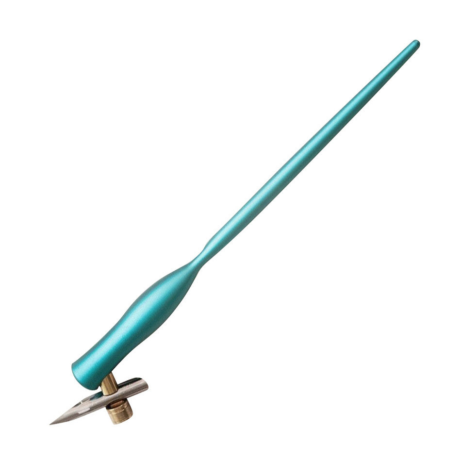 Tom's Studio Flourish Curve Oblique Nib Holder Teal by Tom's Studio at Cult Pens