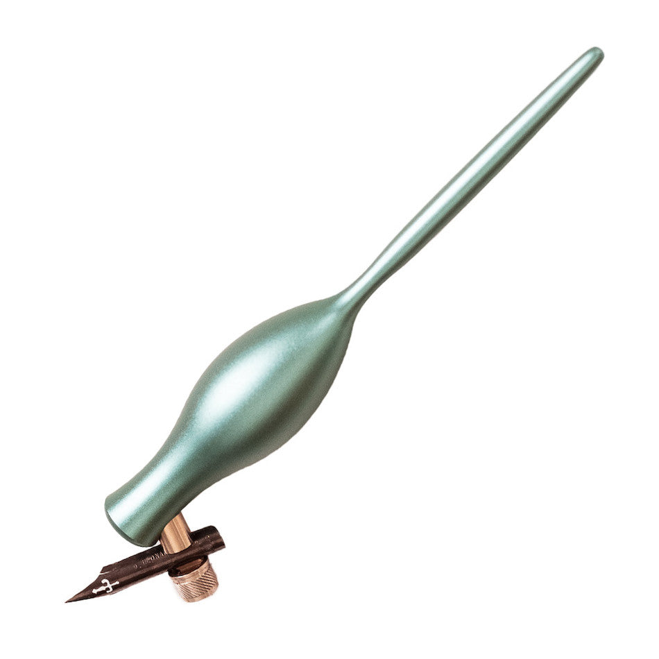Tom's Studio Flourish Carrot Oblique Nib Holder Seaglass by Tom's Studio at Cult Pens
