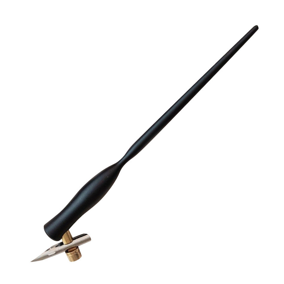 Tom's Studio Flourish Curve Oblique Nib Holder Jet Black by Tom's Studio at Cult Pens
