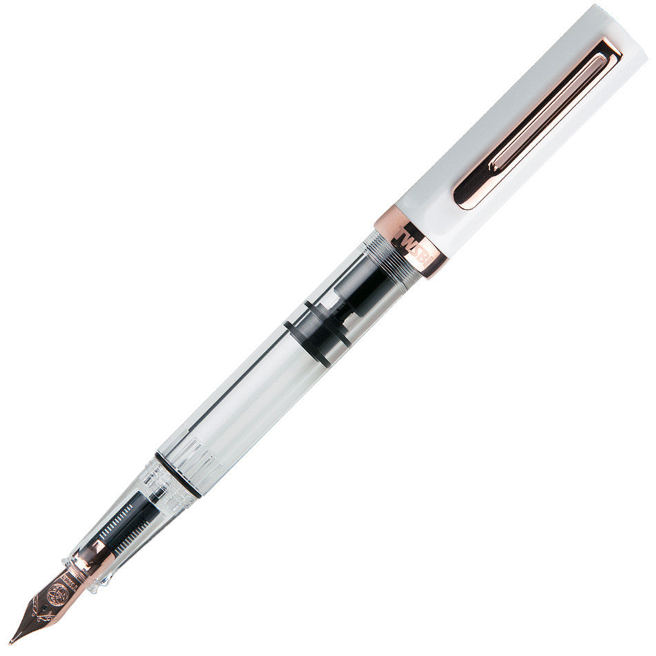TWSBI Eco Fountain Pen White With Rose Gold Trim by TWSBI at Cult Pens