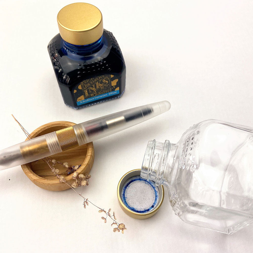 The Good Blue Flame Grilled Polycarbonate with Brass Fountain Pen Steel Flex Nib Polymer Feed by The Good Blue at Cult Pens