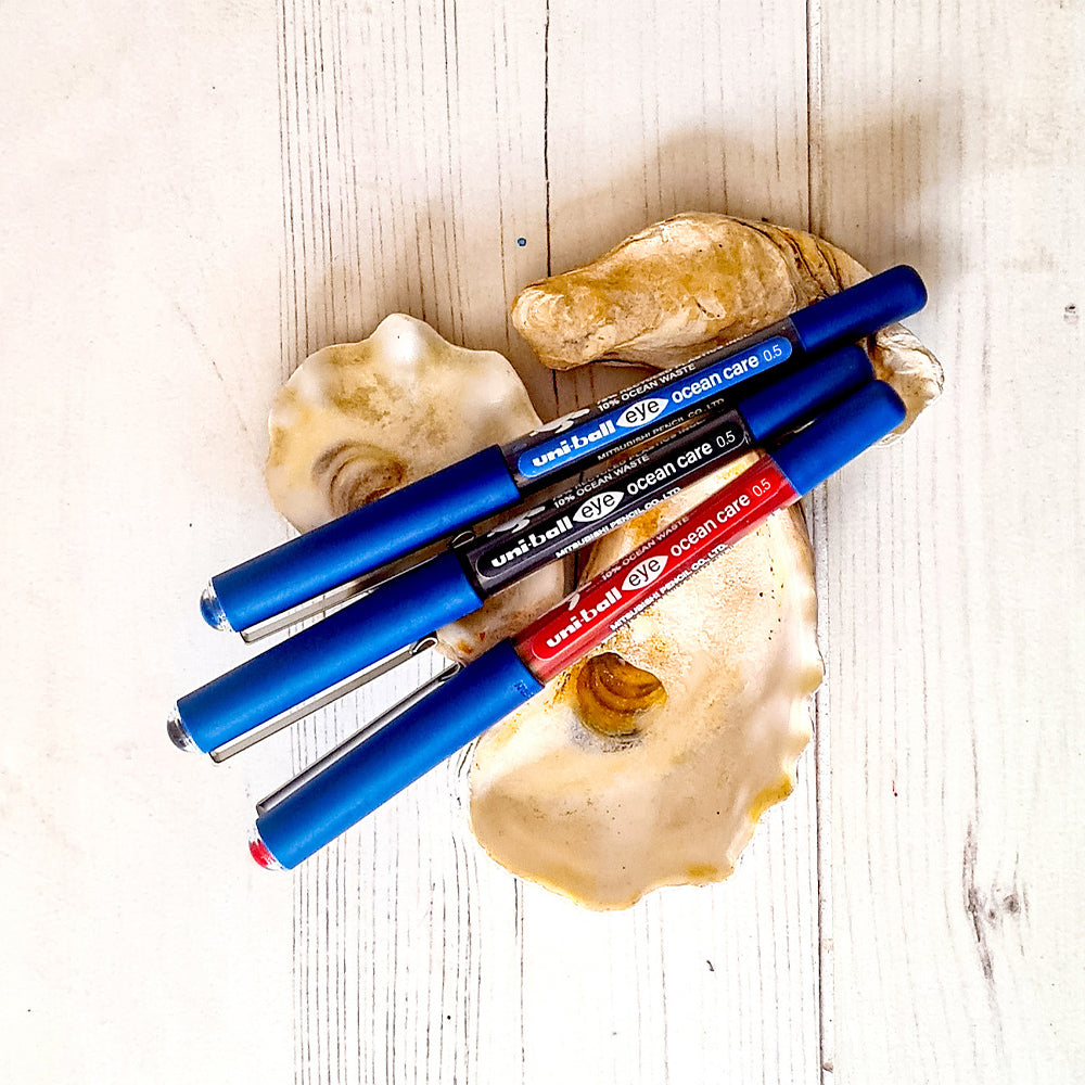 Uni-Ball Eye Ocean Care UB-157 Rollerball Pen Set of 3 by uni-ball at Cult Pens