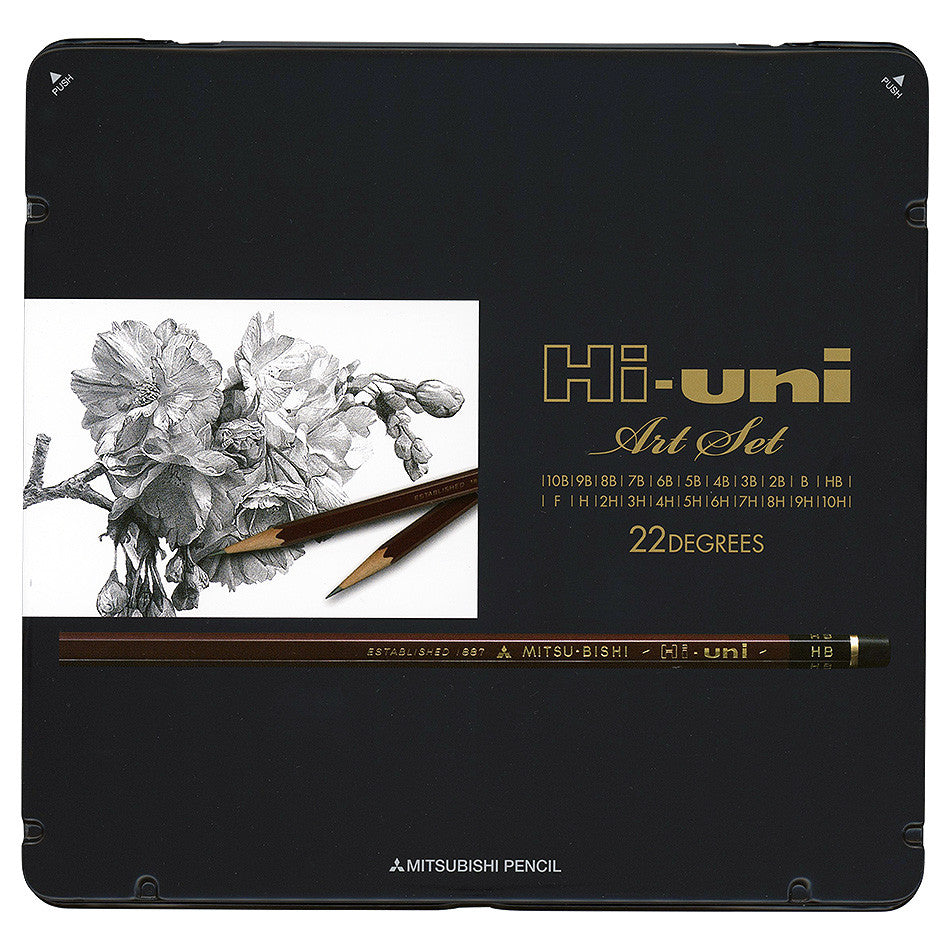 Mitsubishi Hi-Uni Pencil Art Set of 22 Grades by Mitsubishi at Cult Pens