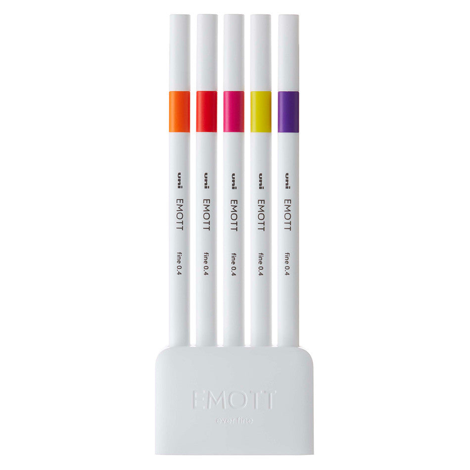Uni Emott Fineliner Set of 5 Assorted by Uni at Cult Pens