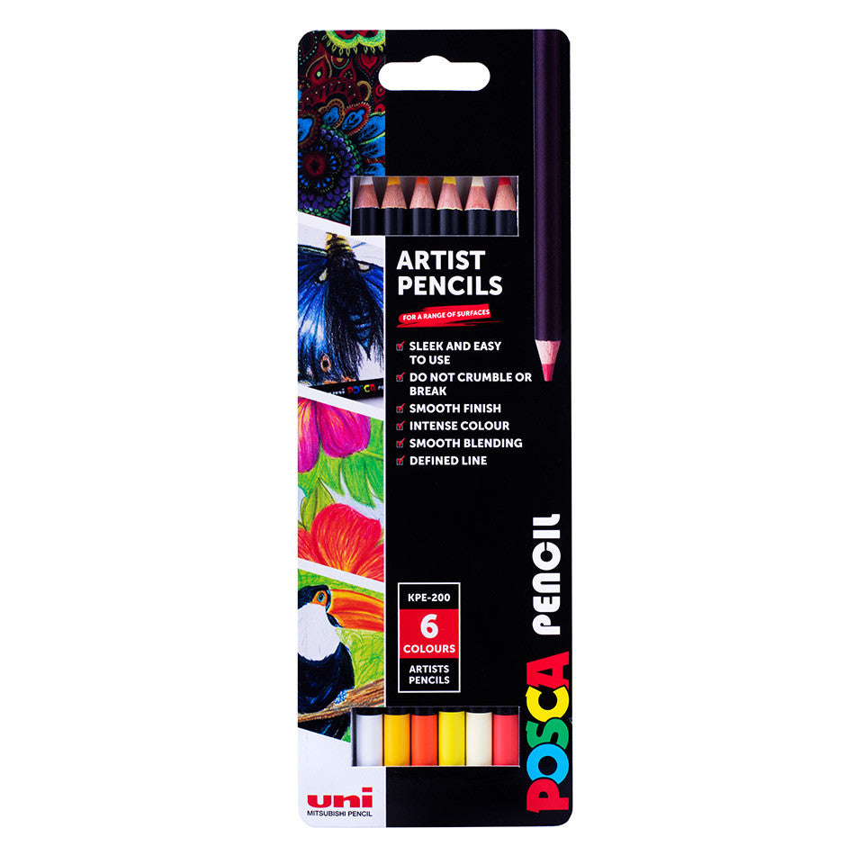 Uni POSCA Pencil Assorted Set of 6 Sunny by Uni at Cult Pens