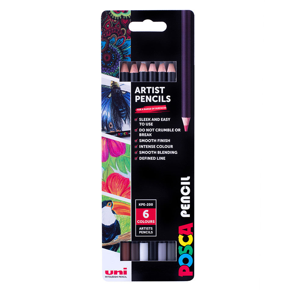 Uni POSCA Pencil Assorted Set of 6 Dusk by Uni at Cult Pens