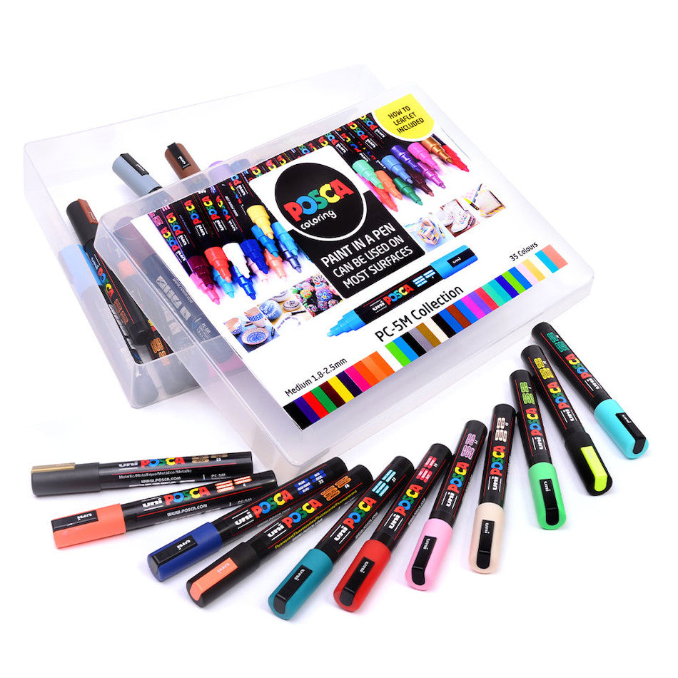 Uni POSCA Marker Pen PC-5M Medium Collection Box of 39 Assorted by Uni at Cult Pens