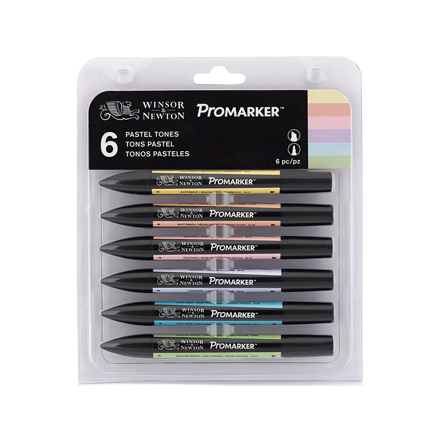 Winsor & Newton ProMarkers Set of 6 Pastel Tones by Winsor & Newton at Cult Pens