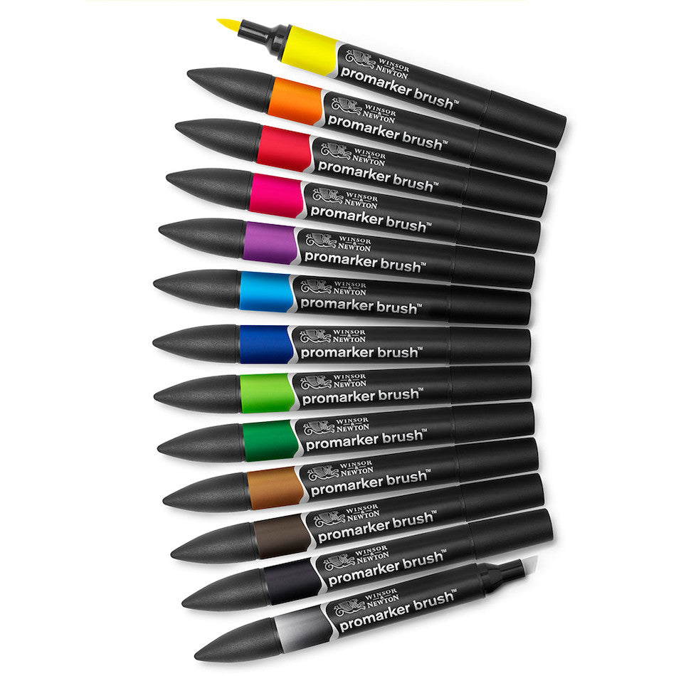 Winsor & Newton Promarker Brush Set of 12+1 Vibrant Tones by Winsor & Newton at Cult Pens