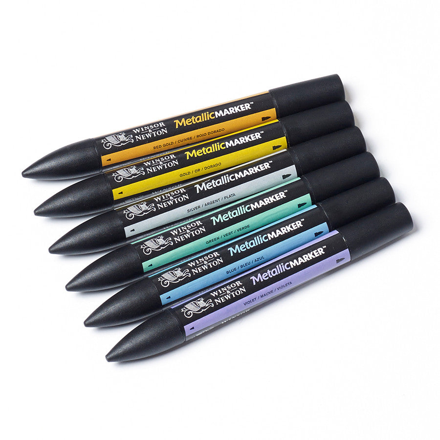 Winsor & Newton Markers Set of 6 Metallic by Winsor & Newton at Cult Pens