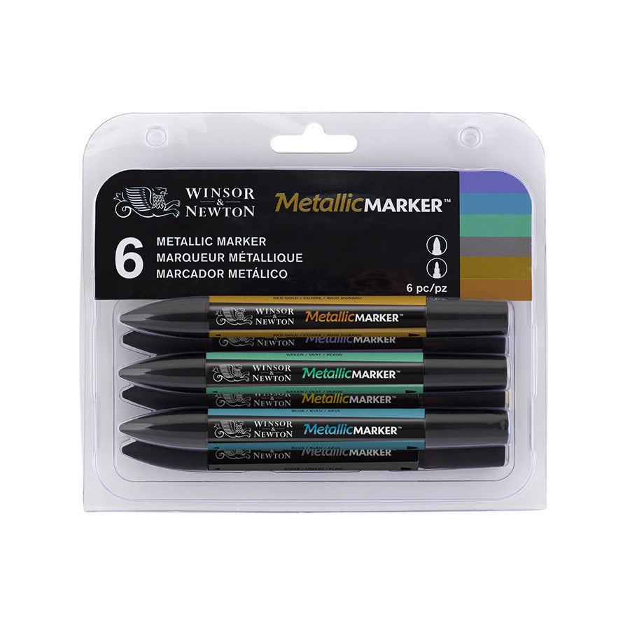 Winsor & Newton Markers Set of 6 Metallic by Winsor & Newton at Cult Pens