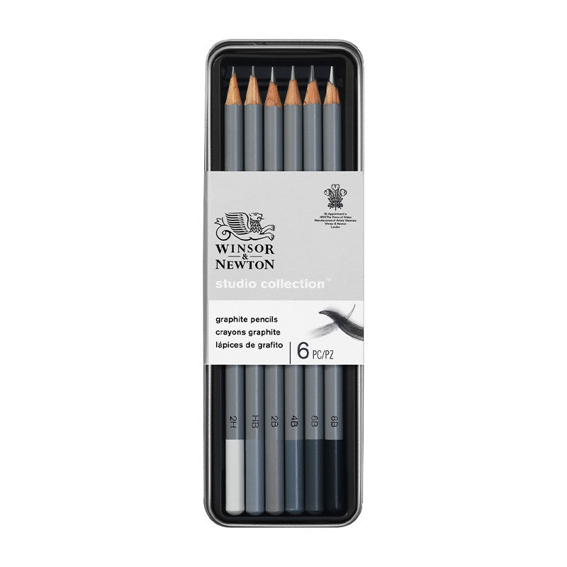 Winsor & Newton Studio Collection Graphite Pencils Assorted Tin of 6 by Winsor & Newton at Cult Pens
