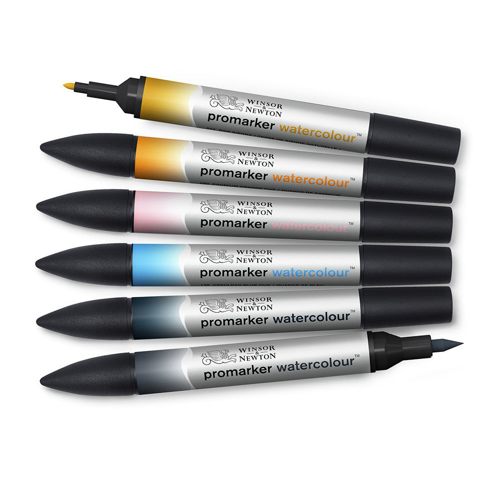 Winsor & Newton Water Colour Markers Set of 6 Sky Tones by Winsor & Newton at Cult Pens