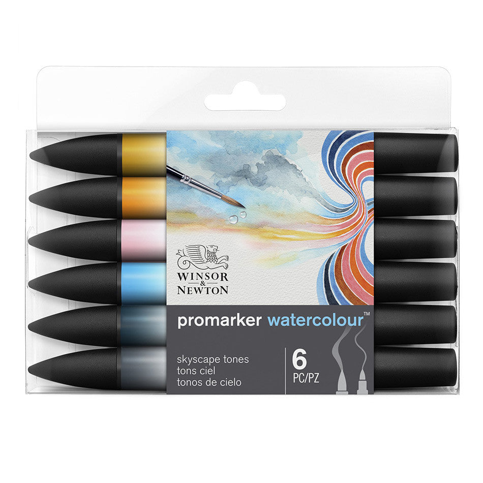 Winsor & Newton Water Colour Markers Set of 6 Sky Tones by Winsor & Newton at Cult Pens