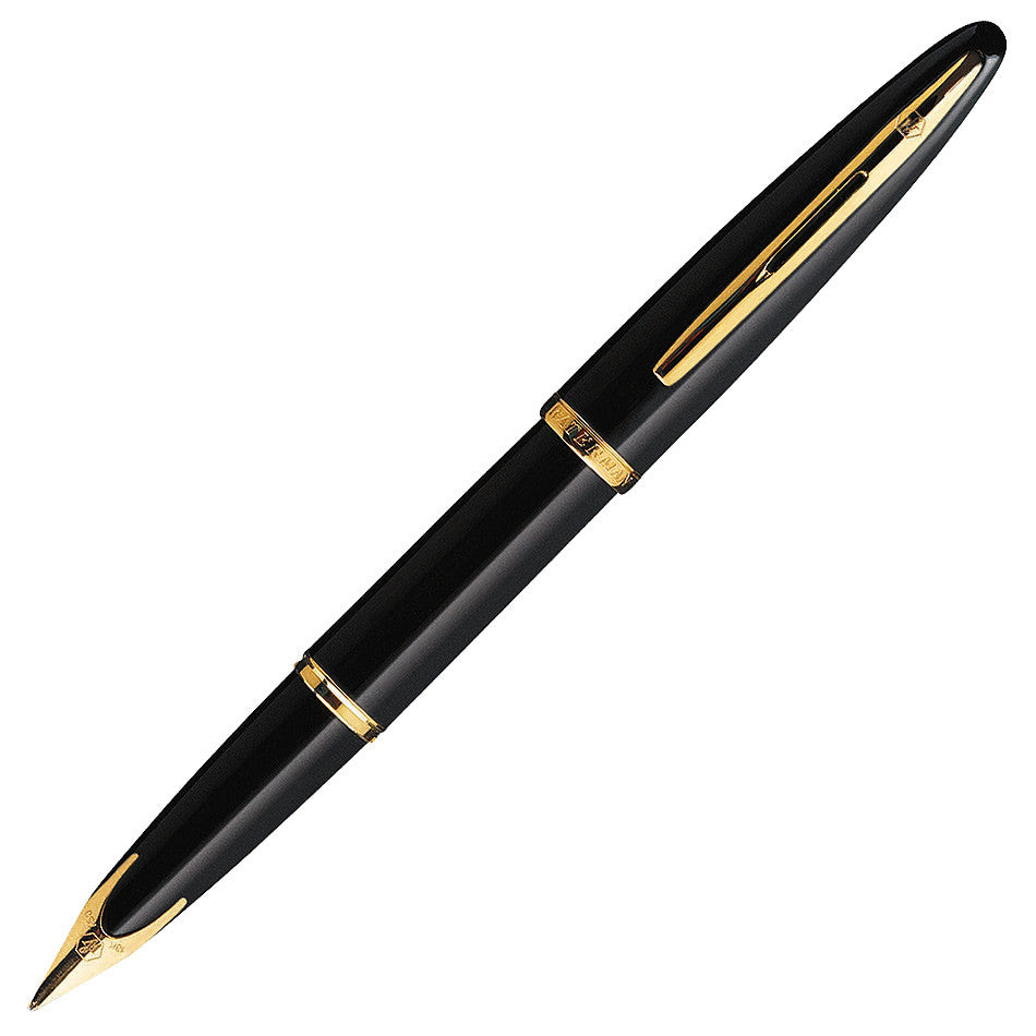 Waterman Carene Fountain Pen Black Lacquer with Gold Trim by Waterman at Cult Pens