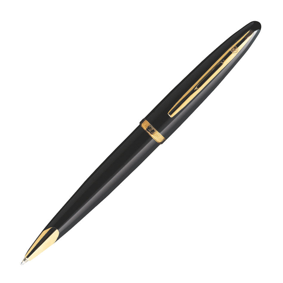 Waterman Carene Ballpoint Pen Black Lacquer with Gold Trim