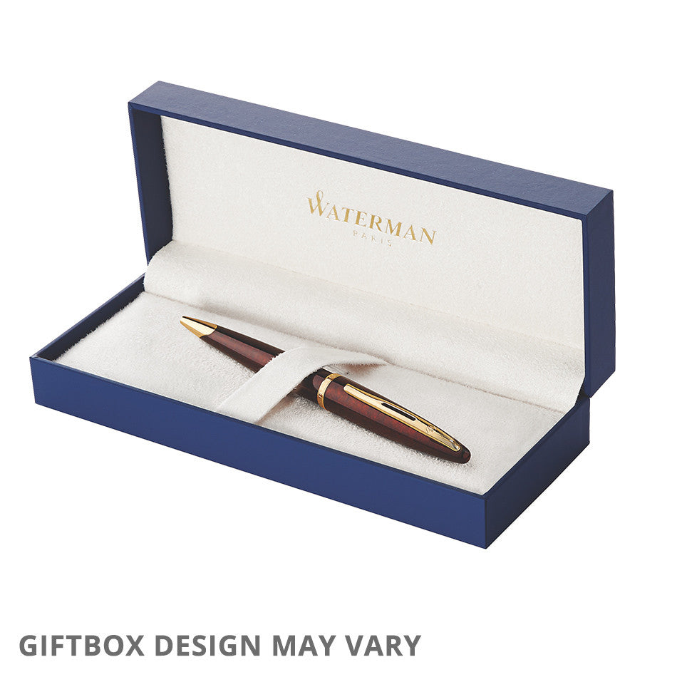 Waterman Carene Ballpoint Pen Amber Lacquer with Gold Trim by Waterman at Cult Pens